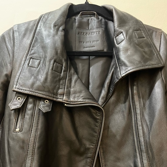 AllSaints Bales Biker Jacket in Black, Size 2 - Picture 8 of 15